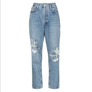 Agolde Ripped Knee Straight Leg Jeans